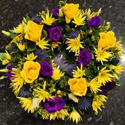 Yellow and purple wreath
