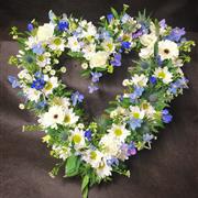 Blue and White Open Heart
